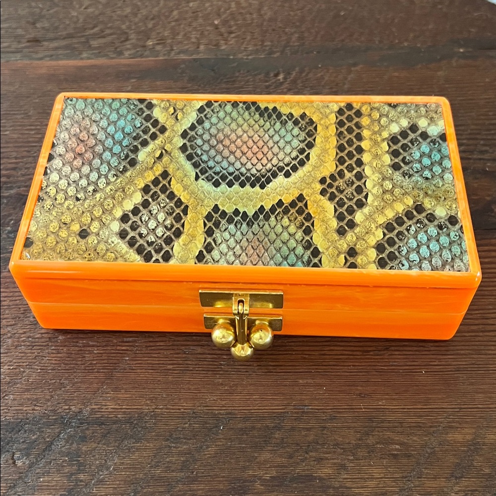 Edie Parker Orange and Brown Clutch - Picture 8 of 10